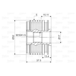 Embrayage de roue libre d'alternateur VALEO 588109 pour MERCEDES Classe A VALEO