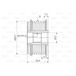 Embrayage de roue libre d'alternateur VALEO 588118 pour FORD TRANSIT VALEO