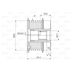 Embrayage de roue libre d'alternateur VALEO 588126 pour HOLDEN, VAUXHALL VALEO