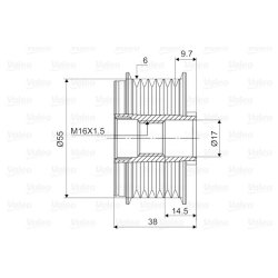 Alternator Freewheel Clutch VALEO 588134 OE Ref 3730025600