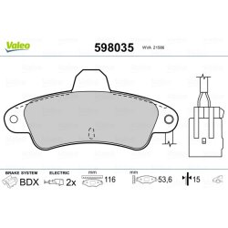 Jeu de plaquettes de frein VALEO 598035 pour FORD COUGAR, MONDEO, CONTOUR OE 1504143 VALEO