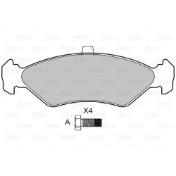 Jeu de plaquettes de frein VALEO 598043 pour FORD FIESTA, TRANSIT OE 5025048