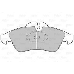 Jeu de plaquettes de frein VALEO 598044 pour MERCEDES, VW OE 0024203920