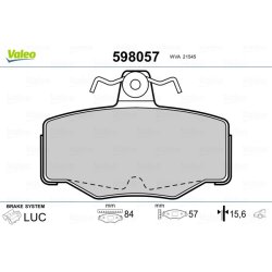 Jeu de plaquettes de frein VALEO 598057 pour NISSAN ALMERA, PRIMERA OE 44060-3F025 VALEO