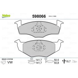 Plaquettes de frein VALEO 598066 pour SEAT, VW OE 1H0698151A VALEO