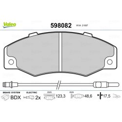Plaquettes de frein VALEO 598082 pour RENAULT, 21 OE 7701202481 VALEO