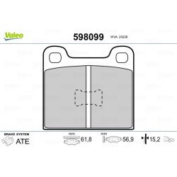 Jeu de plaquettes de frein VALEO 598099 pour AUDI, VAUXHALL, VW OE 811698151 VALEO