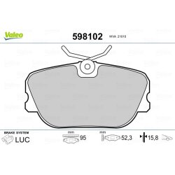 Jeu de plaquettes de frein VALEO 598102 pour VOLVO 440, 480 OE 3343433.3 VALEO