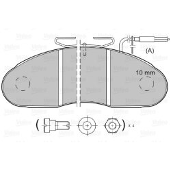 Jeu de plaquettes de frein VALEO 598112 pour MERCEDES MB, O OE 6314200020
