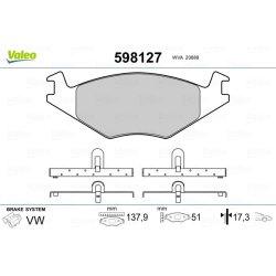Plaquettes de frein VALEO 598127 pour SEAT, VW OE 191698151E VALEO