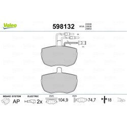 Jeu de plaquettes de frein VALEO 598132 pour ALFA ROMEO, IVECO AR, DAILY OE 1906154 VALEO