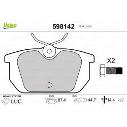Jeu de plaquettes de frein VALEO 598142 pour ALFA ROMEO, FIAT, LANCIA OE 0009950713 VALEO