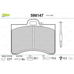 Jeu de plaquettes de frein VALEO 598147 pour CITROEN CX, SM OE 95453876 VALEO
