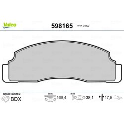 Jeu de plaquettes de frein VALEO 598165 pour FORD FIESTA OE 1527588 VALEO