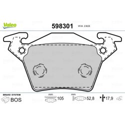 Jeu de plaquettes de frein VALEO 598301 pour MERCEDES CLASSE V, VITO OE 0004214210 VALEO