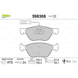 Jeu de plaquettes de frein VALEO 598308 pour ALFA ROMEO, FIAT, LANCIA OE 0009947955 VALEO