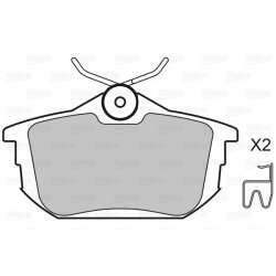Jeu de plaquettes de frein VALEO 598319 pour MITSUBISHI, PROTON, SMART, VOLVO