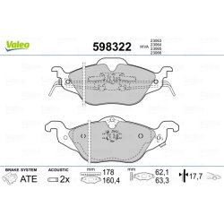 Jeu de plaquettes de frein VALEO 598322 pour CHEVROLET, FORD ASIE & OCÉANIE & plus encore... VALEO