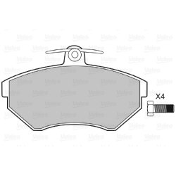 Jeu de plaquettes de frein VALEO 598330 pour SEAT, VW OE 1HM698151