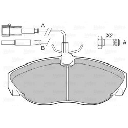 Jeu de plaquettes de frein VALEO 598429 pour CITROEN, FIAT, PEUGEOT OE 4252-26