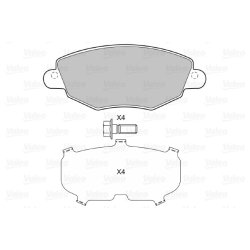 Jeu de plaquettes de frein VALEO 598433 pour FORD, JAGUAR MONDEO, X-TYPE OE 1121894