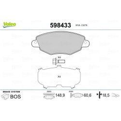 Jeu de plaquettes de frein VALEO 598433 pour FORD, JAGUAR MONDEO, X-TYPE OE 1121894 VALEO