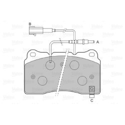 Jeu de plaquettes de frein VALEO 598468 pour CITROEN, PEUGEOT OE 4254-60