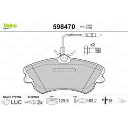 Jeu de plaquettes de frein VALEO 598470 pour RENAULT, ESPACE OE 6025315867 VALEO