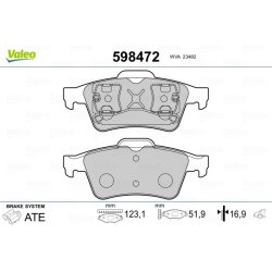 Jeu de plaquettes de frein VALEO 598472 pour FORD, NISSAN, VAUXHALL, RENAULT et plus encore... VALEO