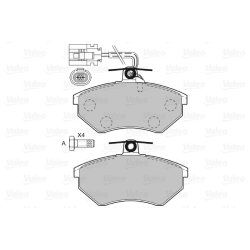 Plaquettes de frein VALEO 598484 pour AUDI, SEAT, VW OE 8E0698151B