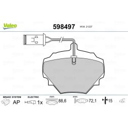 Jeu de plaquettes de frein VALEO 598497 pour LAND ROVER OE RTC4519 VALEO