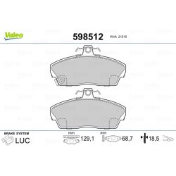 Jeu de plaquettes de frein VALEO 598512 pour LAND ROVER FREELANDER OE SFP100360 VALEO
