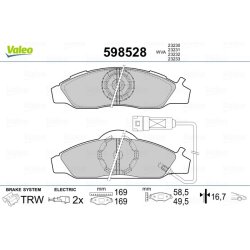 Jeu de plaquettes de frein VALEO 598528 pour MITSUBISHI, SSANGYONG OE 48130-05100 VALEO