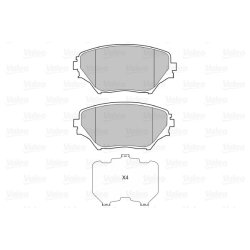 Jeu de plaquettes de frein VALEO 598536 pour TOYOTA PICNIC, RAV OE 04465-42070