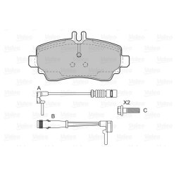 Jeu de plaquettes de frein VALEO 598549 pour MERCEDES CLASSE A OE 1684201120