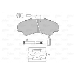 Jeu de plaquettes de frein VALEO 598569 pour CITROEN, FIAT, PEUGEOT OE 4252-45