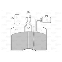Jeu de plaquettes de frein VALEO 598596 pour IVECO DAILY OE 1906039