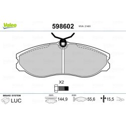 Jeu de plaquettes de frein VALEO 598602 pour FORD, NISSAN OE 1203933 VALEO