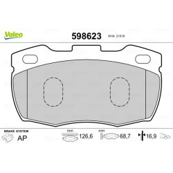 Jeu de plaquettes de frein VALEO 598623 pour LAND ROVER 110 127, DEFENDER OE RTC5574 VALEO