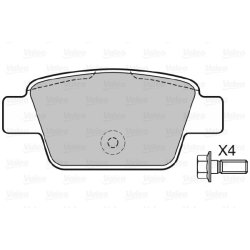 Jeu de plaquettes de frein VALEO 598633 pour ALFA ROMEO, CHRYSLER, FIAT, LANCIA