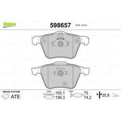 Jeu de plaquettes de frein VALEO 598657 pour VOLVO XC90 OE 274331 VALEO