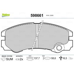 Jeu de plaquettes de frein VALEO 598661 pour HOLDEN, VAUXHALL FRONTERA OE 1605002 VALEO