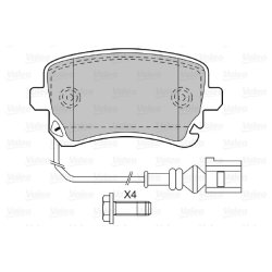 Jeu de plaquettes de frein VALEO 598671 pour VW CALIFORNIA, MULTIVAN, TRANSPORTER