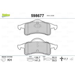 Plaquettes de frein VALEO 598677 pour JEEP GRAND, RENEGADE OE 5011970AA VALEO