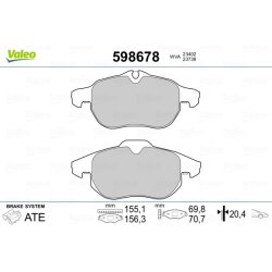 Jeu de plaquettes de frein VALEO 598678 pour CADILLAC, CHEVROLET, FIAT, HOLDEN et plus encore... VALEO