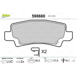 Jeu de plaquettes de frein VALEO 598680 pour TOYOTA COROLLA OE 04466-02070 VALEO