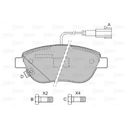 Jeu de plaquettes de frein VALEO 598698 pour ABARTH, FIAT, LANCIA OE 71770080
