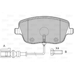 Plaquettes de frein VALEO 598720 pour SEAT, SKODA, VW OE 6Q0698151C