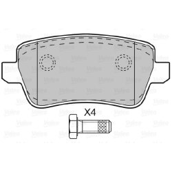 Jeu de plaquettes de frein VALEO 598727 pour FIAT CROMA OE 71772219