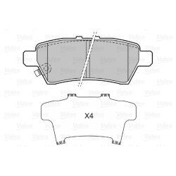 Jeu de plaquettes de frein VALEO 598730 pour NISSAN NAVARA, PATHFINDER
